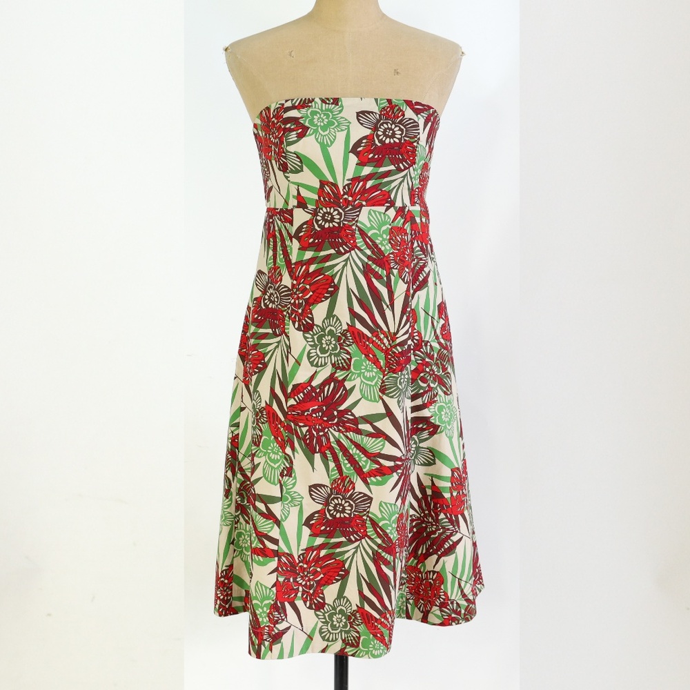 Gap red & green Hawaiian print cotton dress